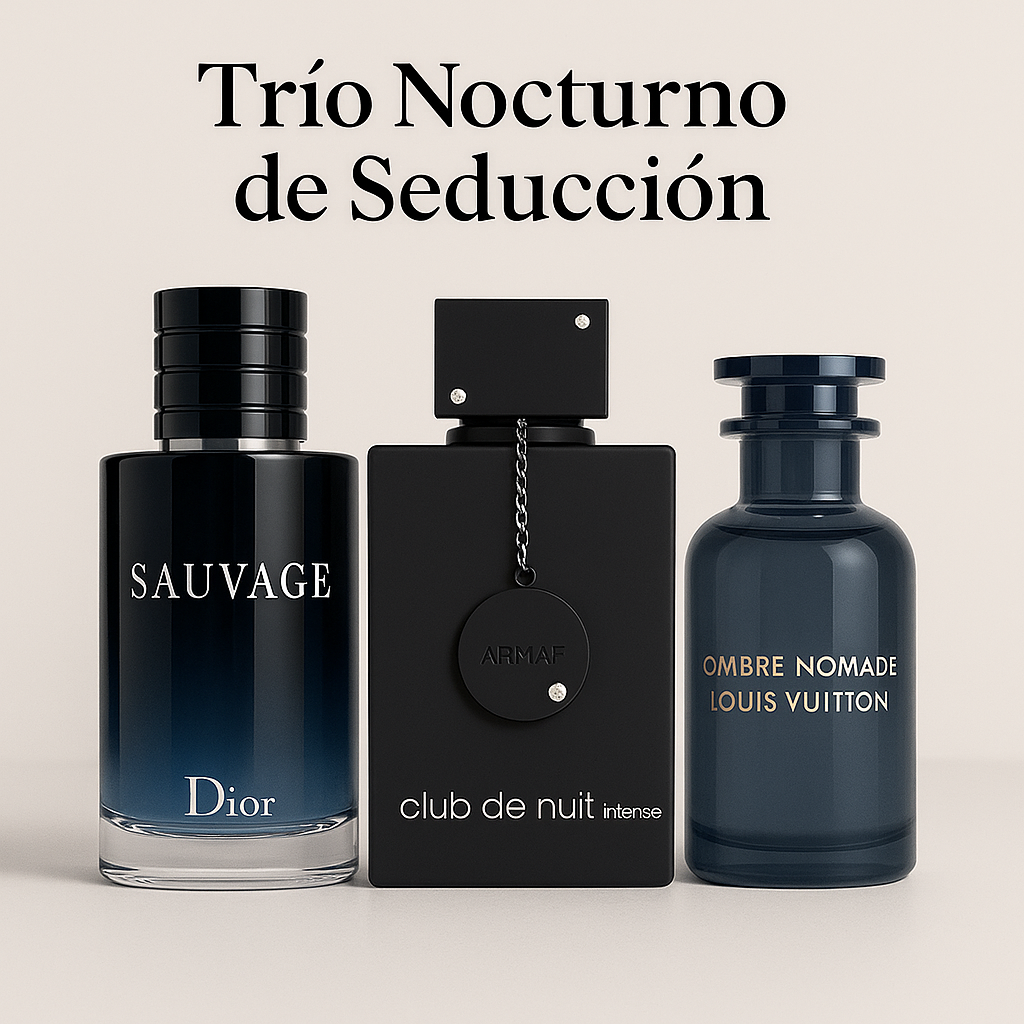 Trío Nocturno | Dior Sauvage 100ML | Armaf Club de Nuit Intense Man 100 ML| Louis Vuitton Ombre Nomade 100ML