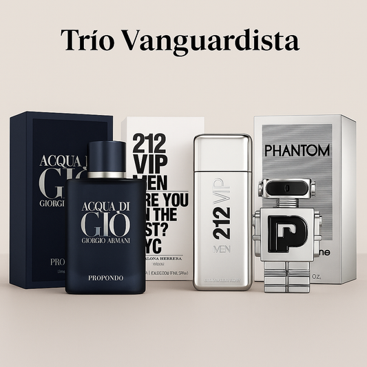Trío Vanguardista | Giorgio Armani Acqua di Giò Profondo 100ML | Carolina Herrera 212 VIP Men 100ML | Paco Rabanne Phantom 100ML