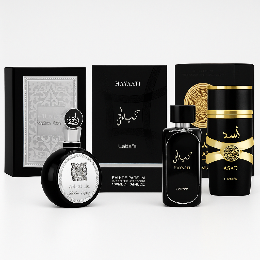 Combo Arabes | Fakhar Lattafa  | Hayaati Lattafa | Asad Lattafa | 100 ML | Estuche de Lujo