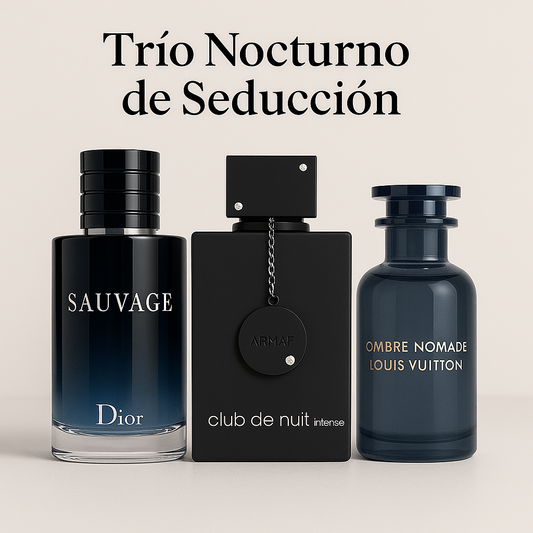 Trío Nocturno | Dior Sauvage 100ML | Armaf Club de Nuit Intense Man 100 ML| Louis Vuitton Ombre Nomade 100ML