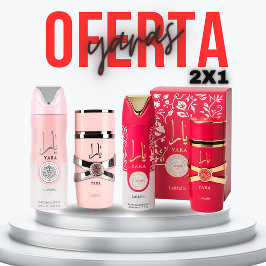 Yara Candy De Lataffa 100ML + Splash Yara Candy 250ML + Yara de Lattafa 100ML + Lattafa Body Spray Yara 200 ML